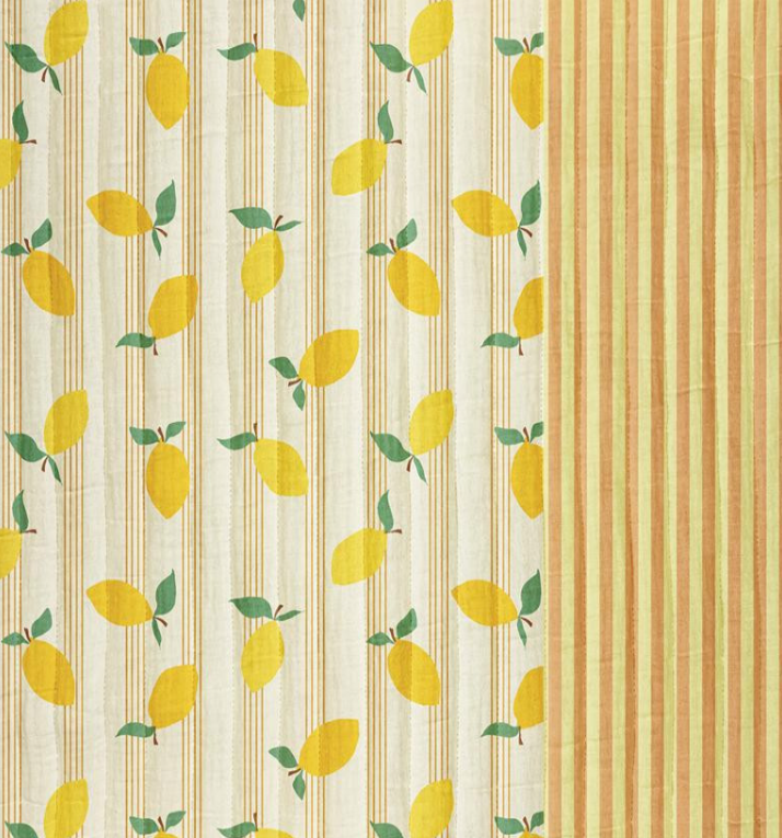 Matelassé gauze - Lemon party orange stripes