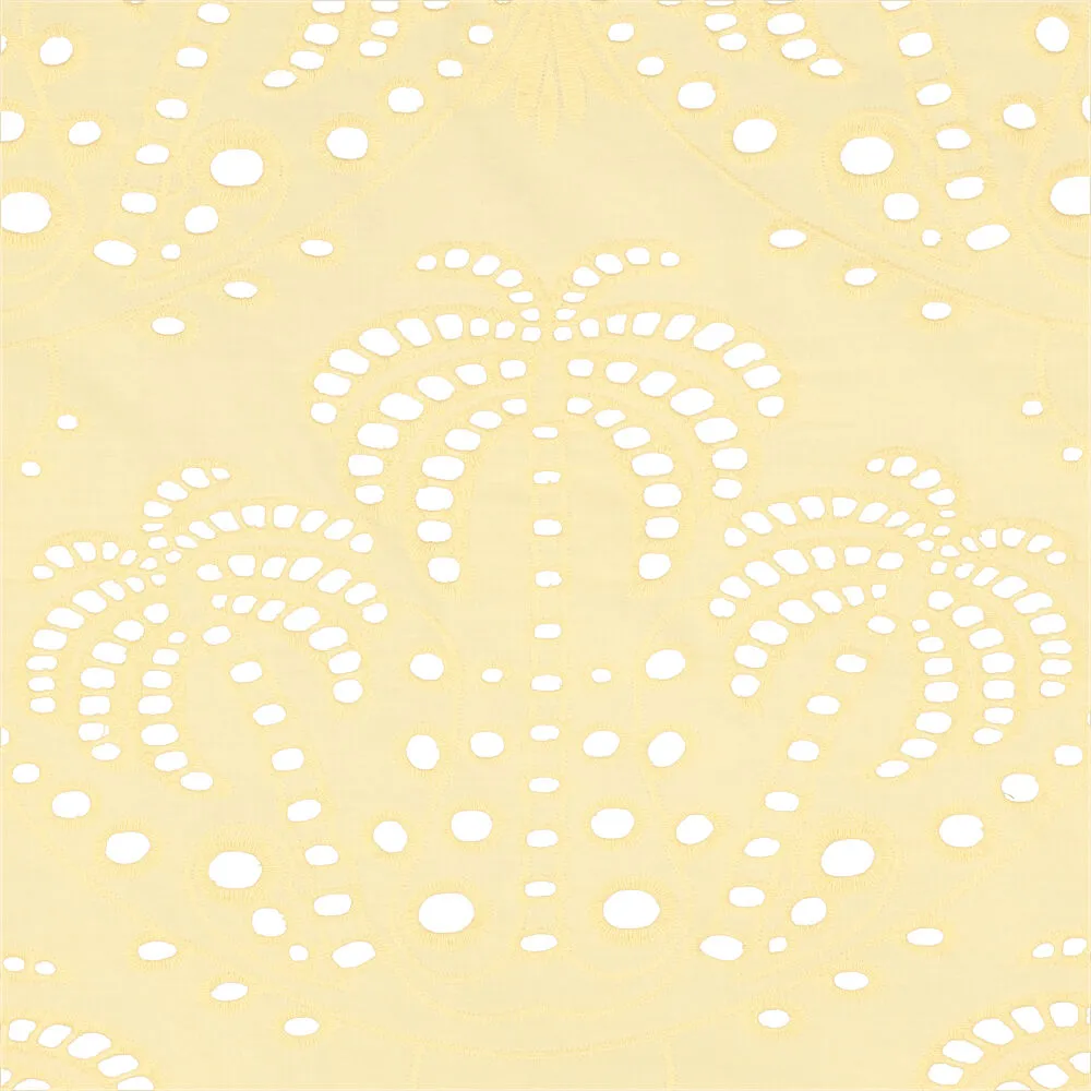 Broderie - Palmen lichtgeel