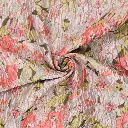 Jacquard - Petunia bloemen roze groen