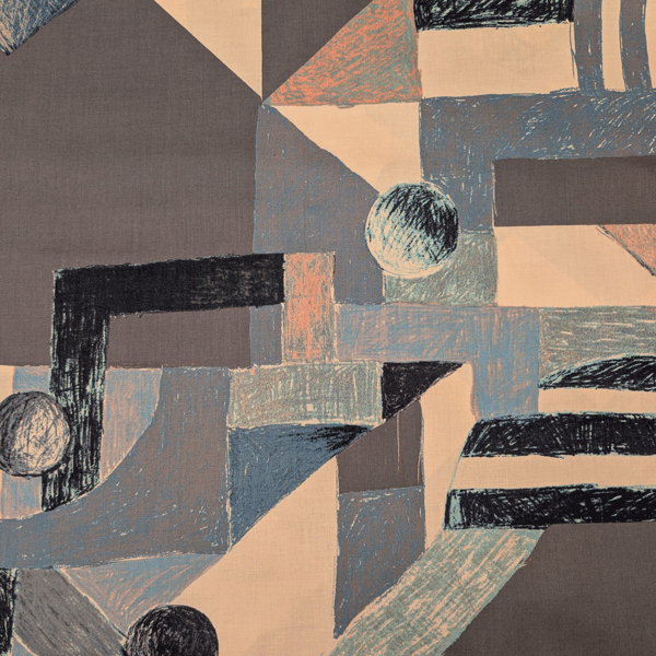 Katoen - Graphic shapes grey kokka 