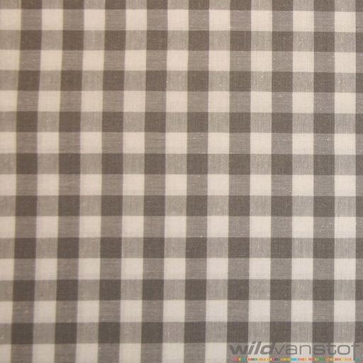 Katoen - vichy ruit grijs (10mm)