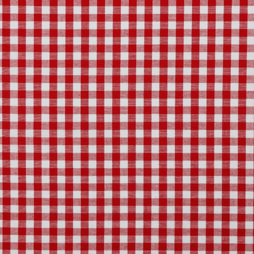 Katoen - vichy ruit rood (10mm)