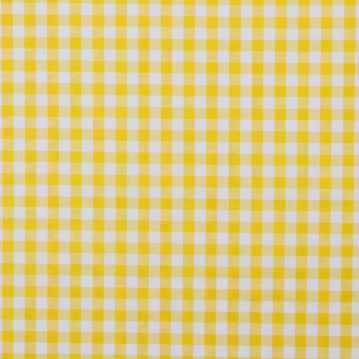 Katoen - vichy ruit geel (10mm)