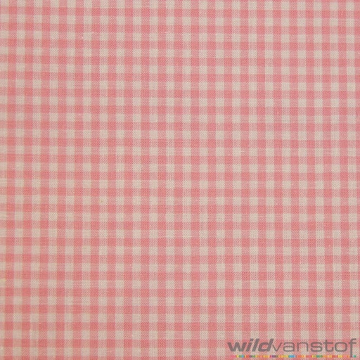 Katoen - vichy ruit lichtroze (3mm)