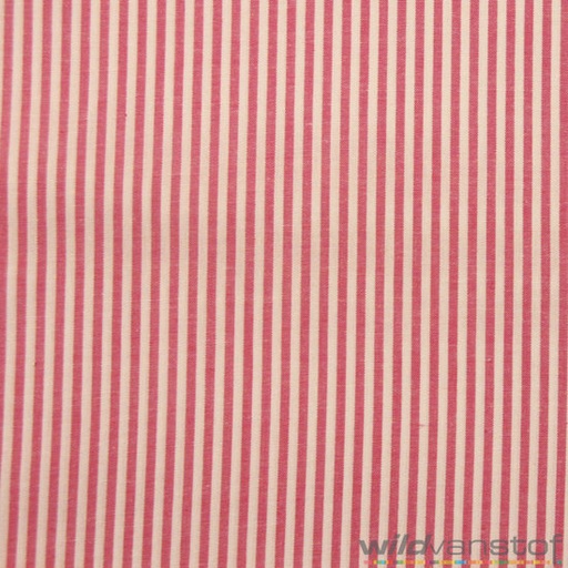 Katoen - strepen roze-wit