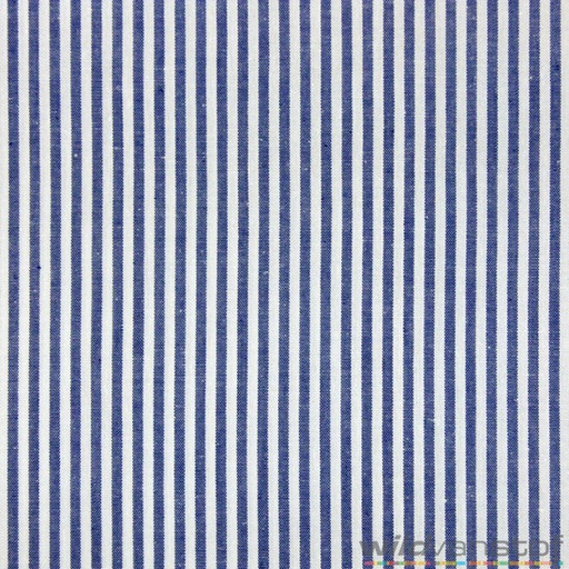 Katoen - strepen blauw-wit