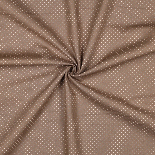 [-] Katoen - taupe met witte bol (1mm)