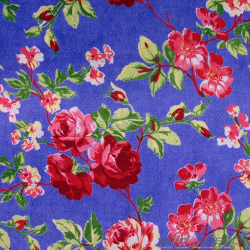 [-] Fluweel rozen op koningsblauw