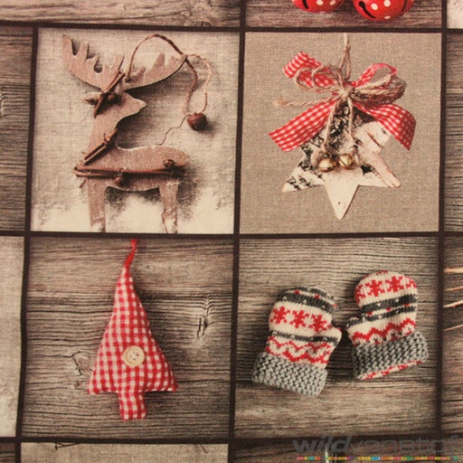 Katoen - Quiltmotief fotoprint kerst