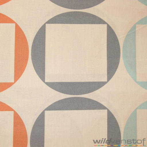 Lakenstof 255cm - Vierkant in cirkel