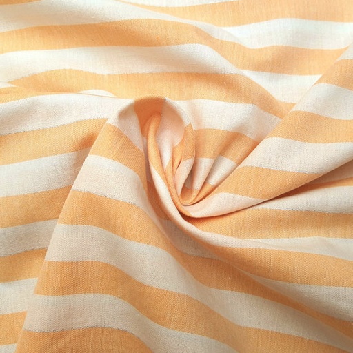 Katoen - Fibremood strepen warm geel-wit met zilver detail