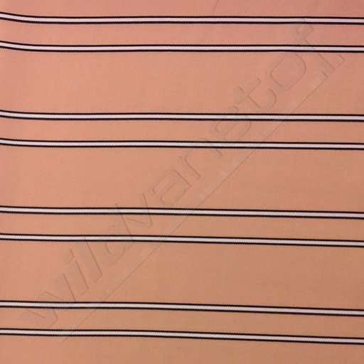 Viscose - strepen zwart-wit op roze