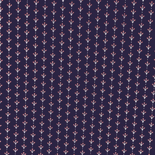 Katoen - Hemdenstof blauw met rood fijn twijgje