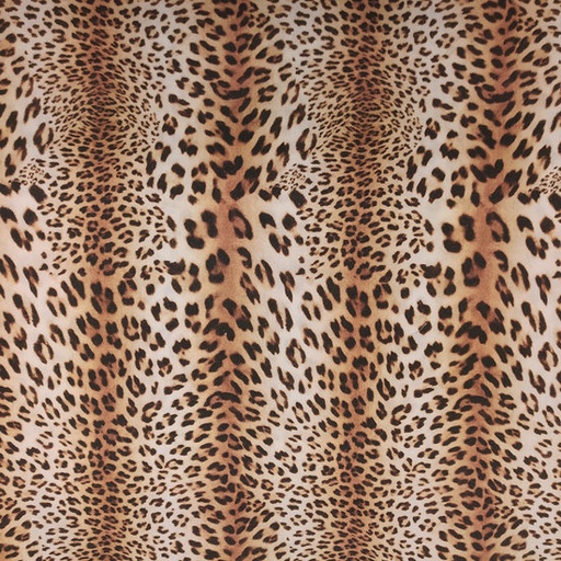 Katoen - luipaard fotoprint bruin
