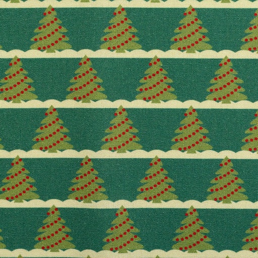 Katoen - Kleine kerstboom op groen