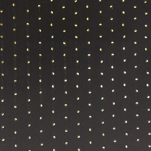 [-] Jurkenstof - Blauw met goud groene stip