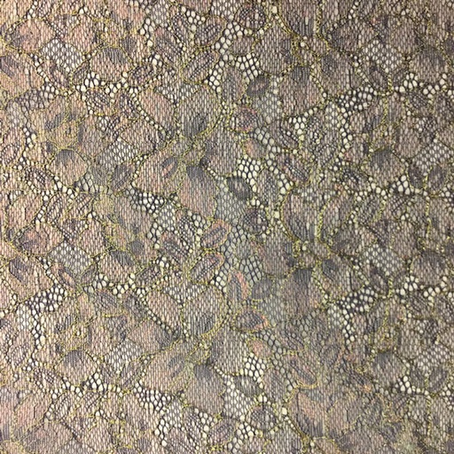 Kant - Paars met koper en gouden bloem