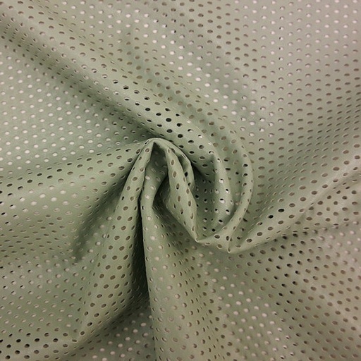 [-] Imitatieleder - Muntgroen met kleine gaatjes