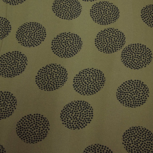 [-] Crêpe - Stippelbol op khakigroen