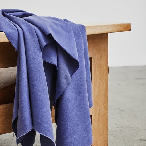 Katoen - organic weighty cotton lapis blauw