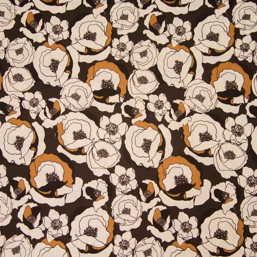 [-] Viscose - Klaprozen mosterd met bruin