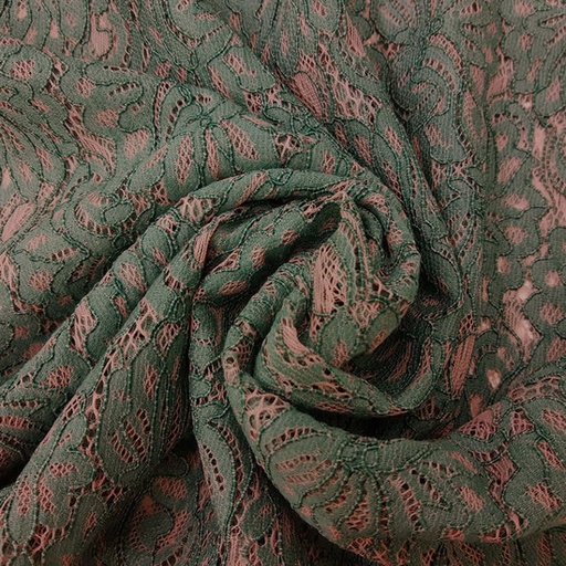 [-] Kant - Bloemen oudroze en groen