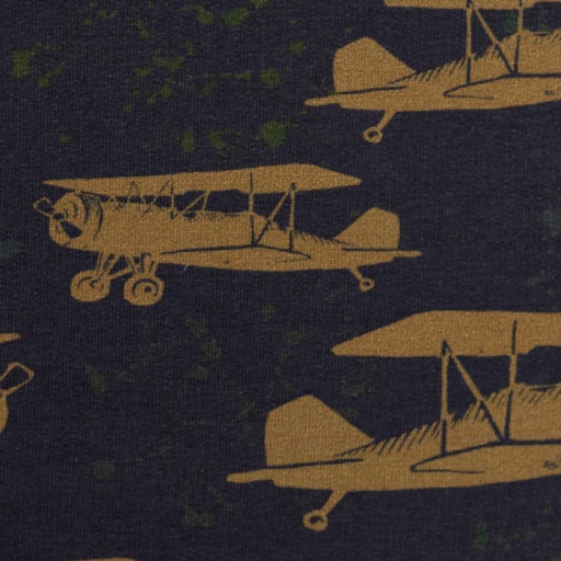 Sweater - Retrovliegtuig op nachtblauw