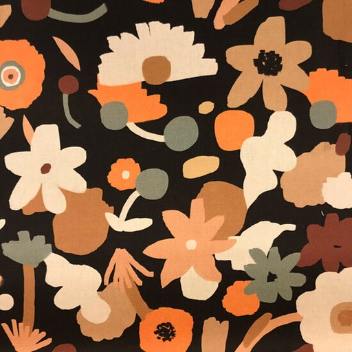 Canvas - Noorse bloemen op fins zwart