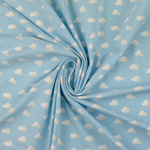 Jersey - Klein wolkje op lichtblauw