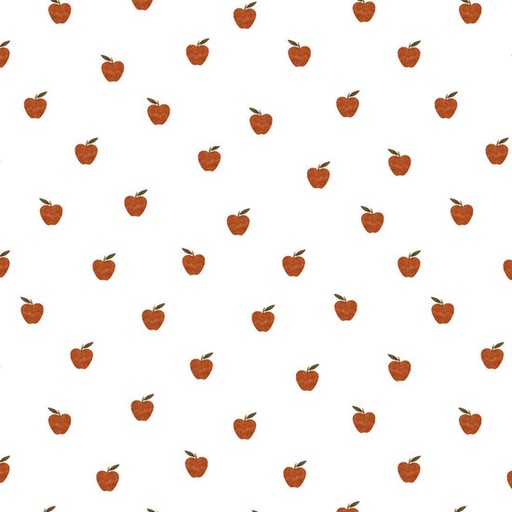 Jersey - Roestbruine appeltjes op wit