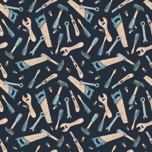 Jersey - Werktools op marineblauw