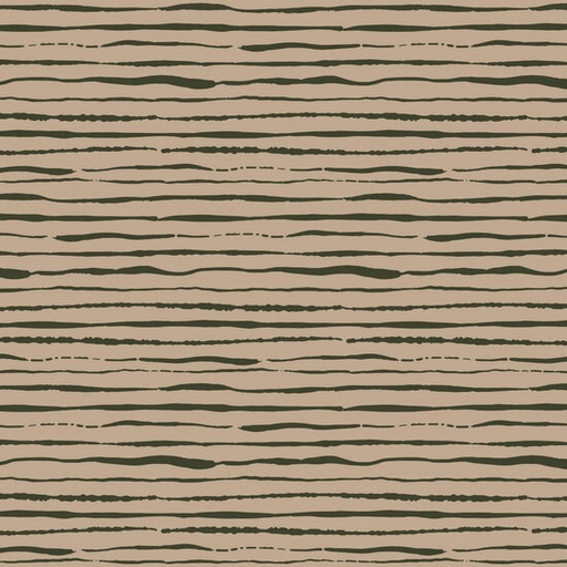 Jersey - wilde strepen kaki op beige