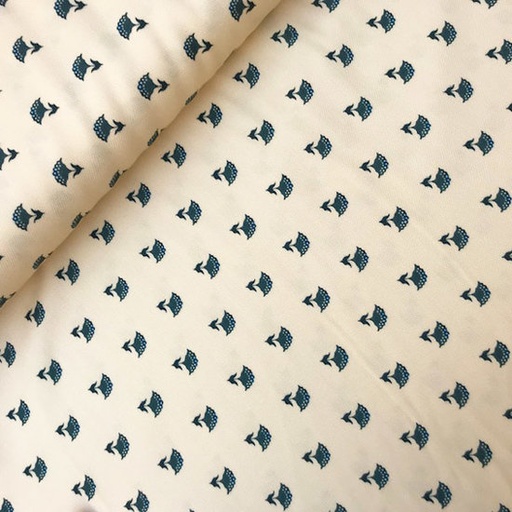 [-] Viscose - Dolce waaierbloem ecru