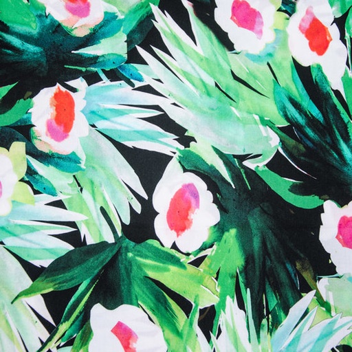 [-] Viscose - fleurs tropicales aquarel