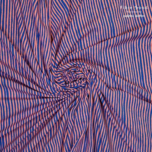 [-] Tencel - Fibremood brush stripes rozeblauw