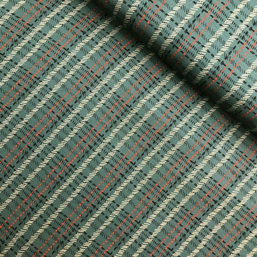 [-] Viscose - Stitched carreaux petrol tint