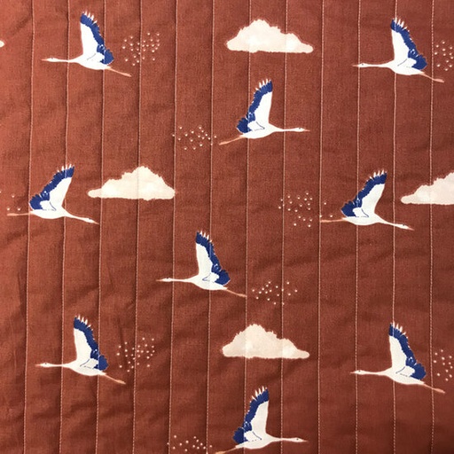 [-] Matelasse doubleface - Ooievaar baksteenbruin