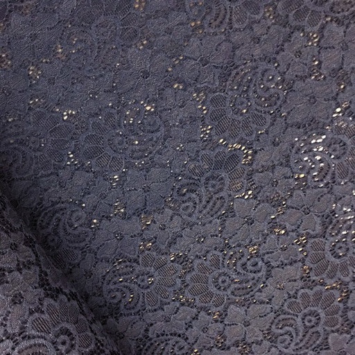 Kant - Elastisch blauw bloemen all over the way