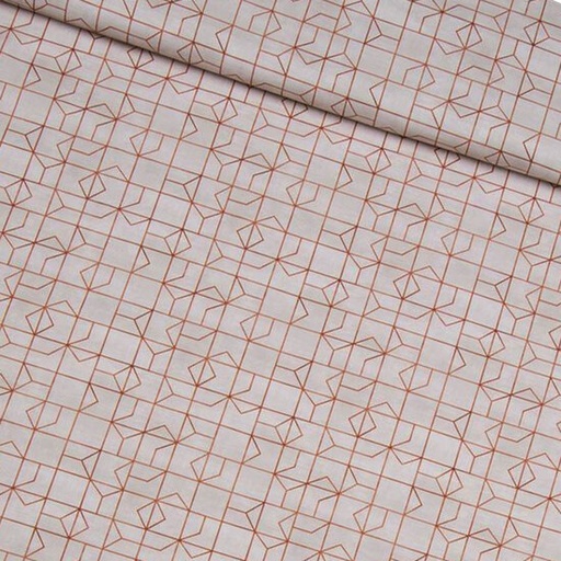 Hemdenstof - geometrische tegels beige