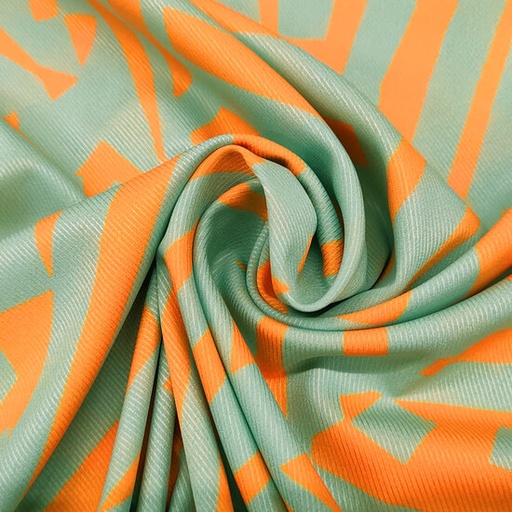 [-] Zomerstof - Schaduwspel mintgroen en warmgeel