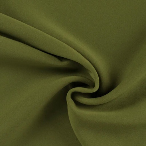 Broekstof bertha - effen olijfgroen