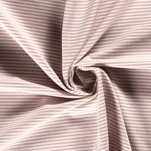 Jersey - Mini stripes oudroze
