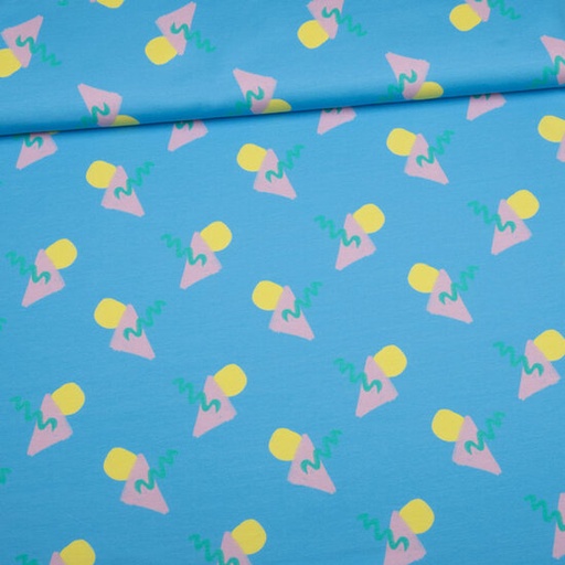 French terry - pastel shapes loup