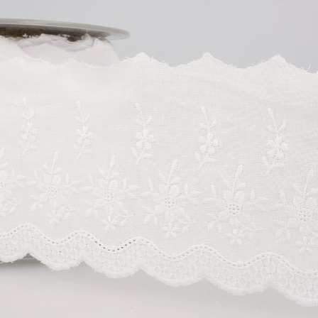 Broderiekant 85mm - wit