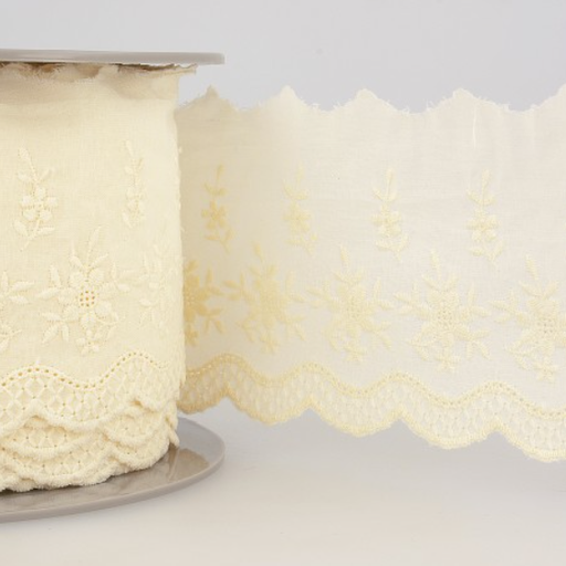 Broderiekant 85mm - ecru