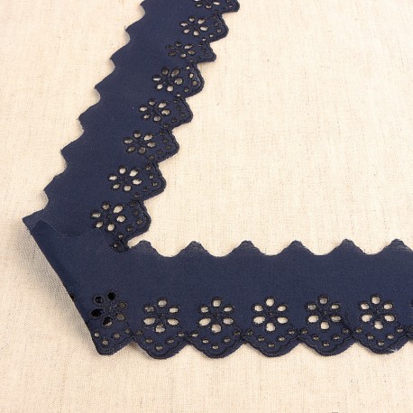 Broderie anglaise 50mm - marineblauw 23