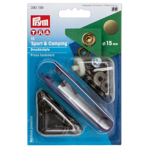 Prym BB - drukknopen sport & camping 15mm - messing