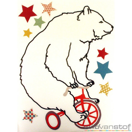 [-] Muursticker beer op fiets