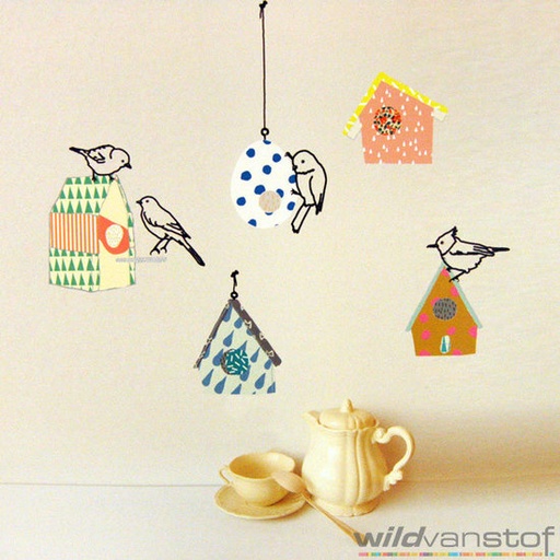 [-] Muursticker vogelkastjes