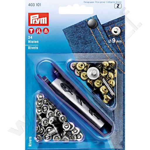 Prym BB - rivets 9mm - zilver